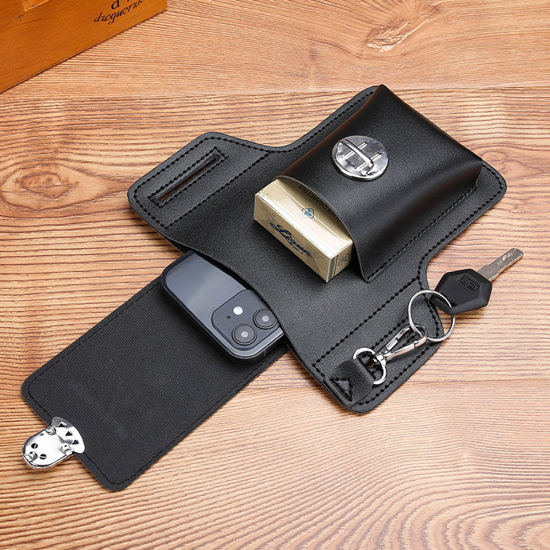 Khaki men's versatile waist bag, fanny pack, suitable for hiking and outdoor adventures