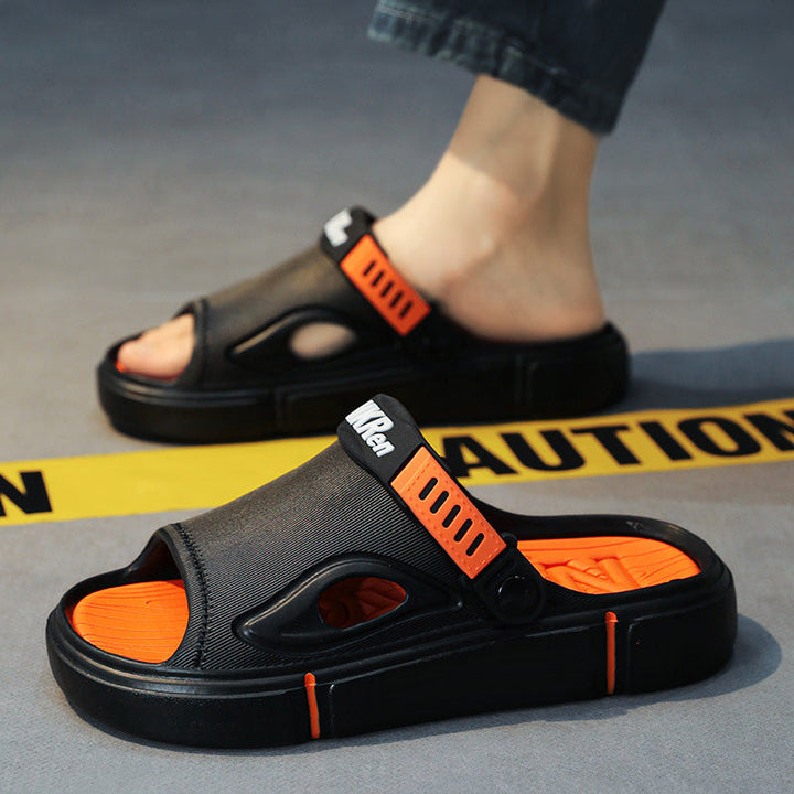 Durable men's non-slip slide sandals, ideal summer footwear for beach, pool, and outdoor activities.