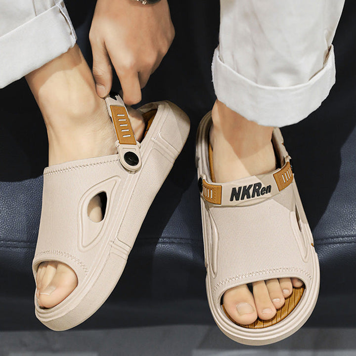 Non-slip men's beach sandals, providing summer comfort and secure footing for pool and outdoor use.