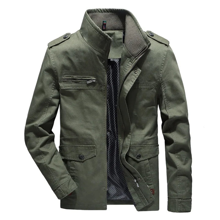 Comfortable men's Olivier cargo jacket. Essential multi-pocket outerwear for stylish spring, autumn, and daily fashion.