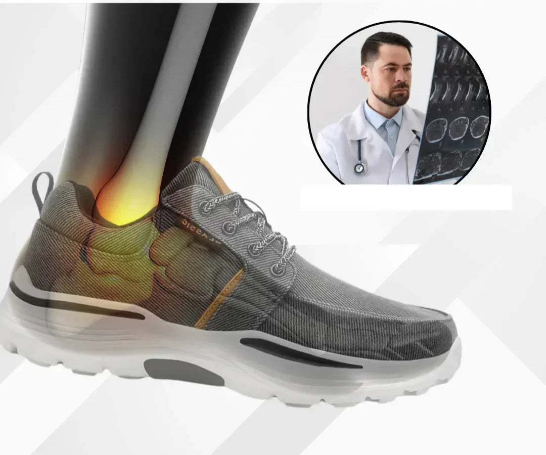 Men's orthopedic barefoot comfort shoes for pain relief, offering joint support and foot health.