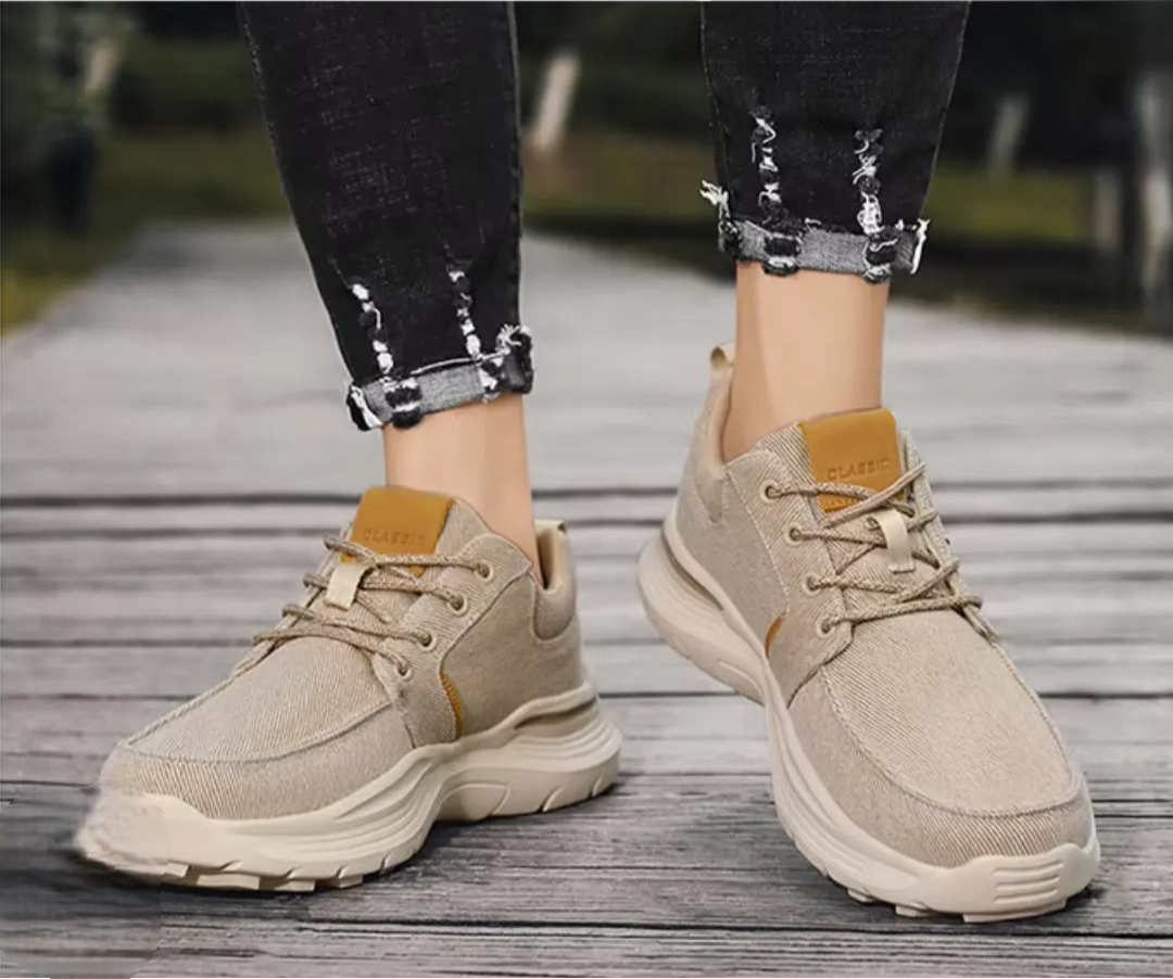 Men's pain relief walking sneakers, orthopedic for foot health, featuring a wide toe and lightweight design.