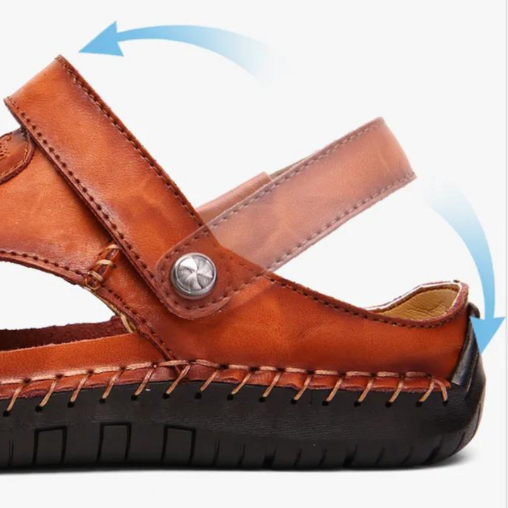 Men's orthopedic outdoor sandals, gray, ideal for casual wear and extended walking comfort.