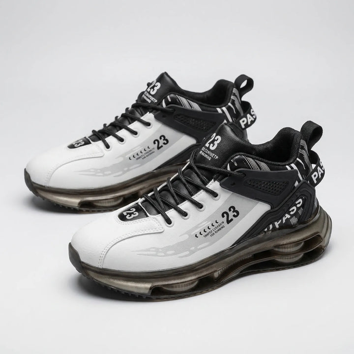 Stylish men's high-top lace-up sneakers for urban fashion & daily wear, providing orthopedic support & comfort.