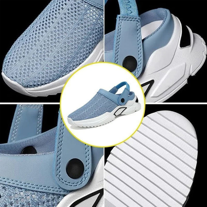 Men's casual orthopedic sandals with adjustable strap, suitable for pain relief.