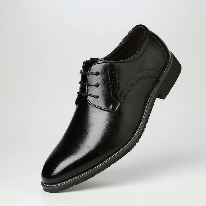 Men's orthopedic lace-up dress shoes with a pointed toe for formal events & business attire. Comfort & style.