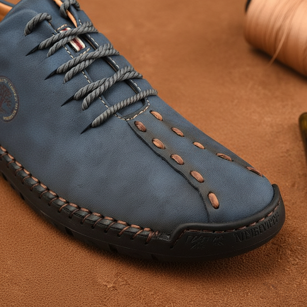 Raymond men's leather orthopedic sneakers. Experience ultimate comfort and support for active daily walking.