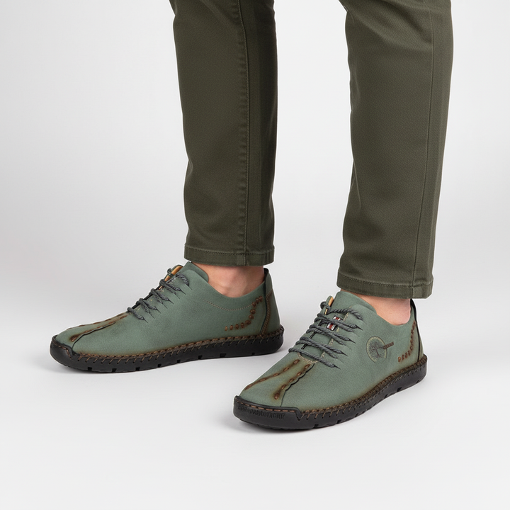 Men's orthopedic walking sneakers. Durable leather and ergonomic support for active, comfortable daily use.