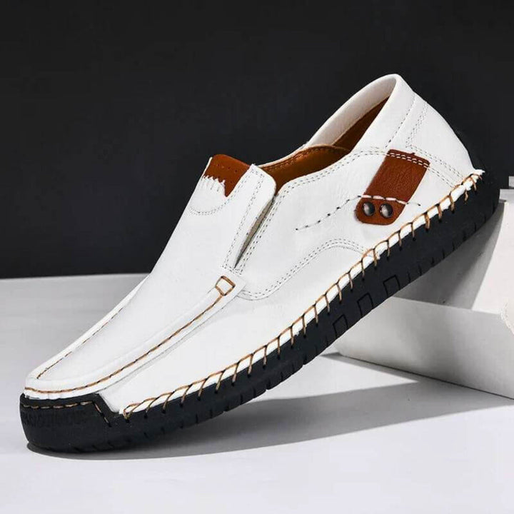 Supportive men's orthopedic slip-on shoes, offering arch support & all-day comfort for active daily wear.