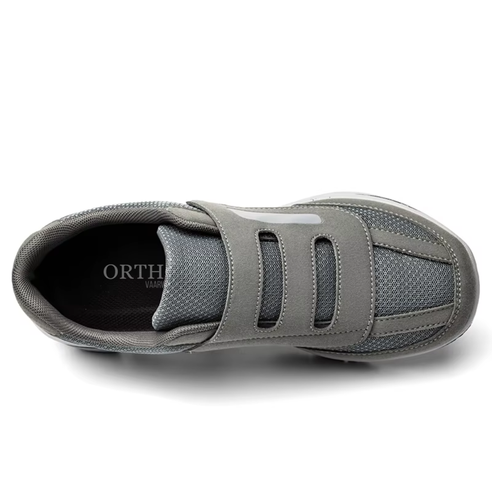 Men's comfortable walking shoes, orthopedic design, adjustable wide fit for daily activities.