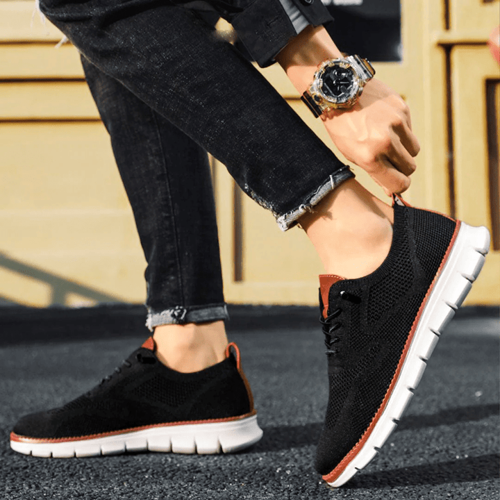 Stylish men's slip-on walking shoes, orthopedic design for all-day comfort & foot support.