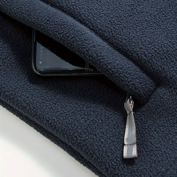 Men's warm fleece gilet, stand-up collar, autumn & winter layering for hiking and outdoor activities.