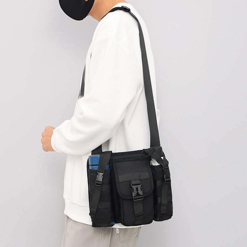 Casual men's messenger bag for essentials, durable outdoor travel purse with multiple pockets