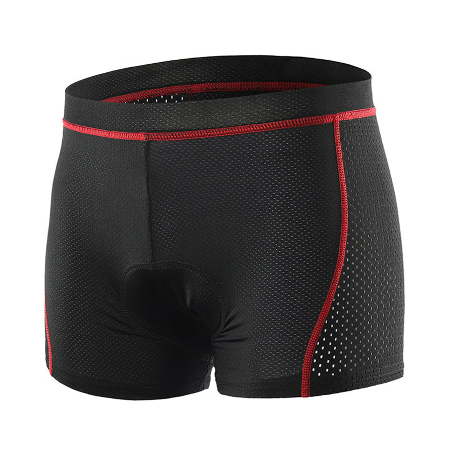 Black men's padded cycling shorts, ideal bike apparel for comfortable outdoor cycling.