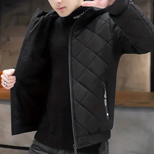 Comfortable Padded Men's Winter Jacket, offering excellent insulation.