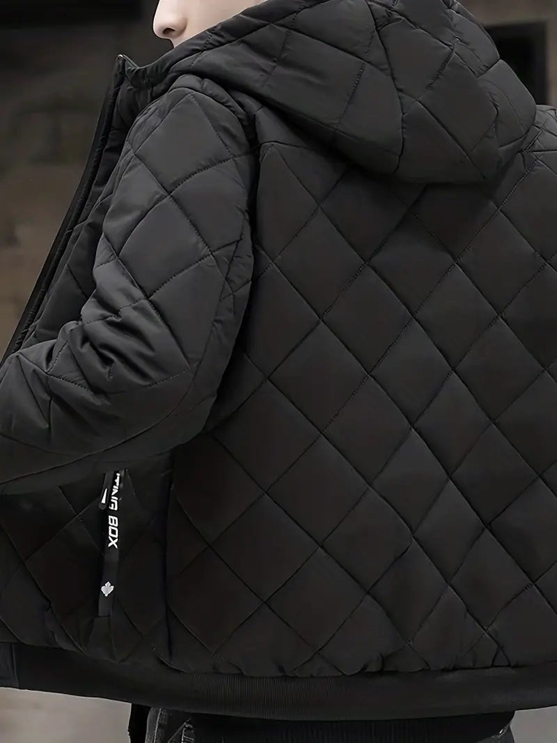 Warm Windproof Men's Padded Jacket, ideal for fall and winter outerwear.