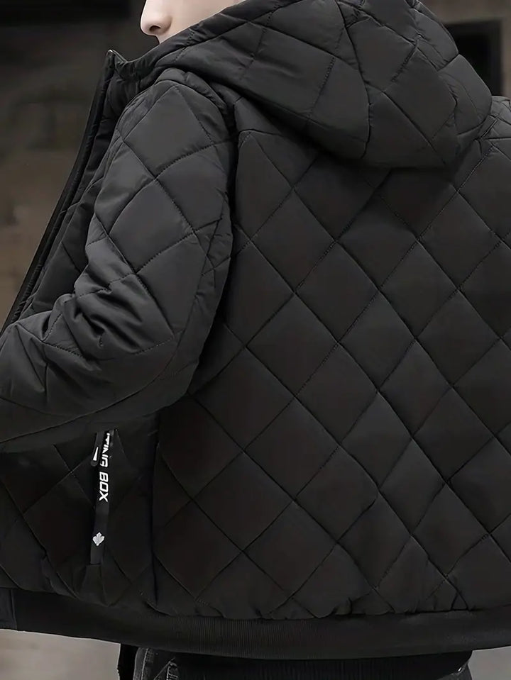 Warm Windproof Men's Padded Jacket, ideal for fall and winter outerwear.