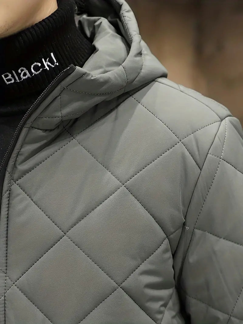 Men's Winter Coat, padded for warmth and windproof for outdoor activities.