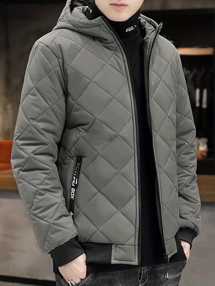 Durable Men's Outdoor Padded Jacket, perfect for hiking and travel.