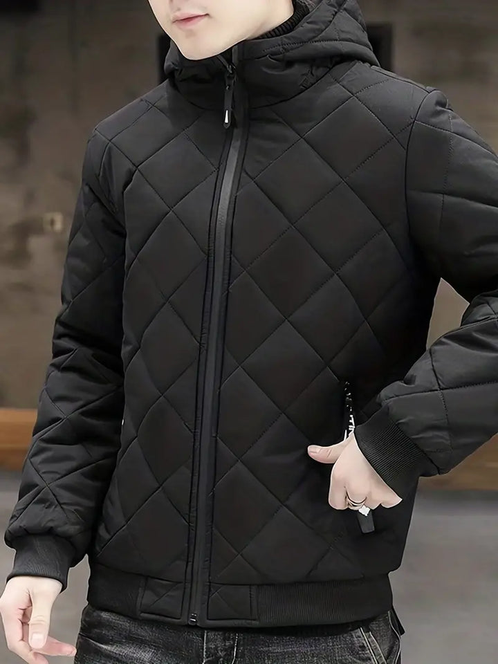 Stylish Men's Padded Outdoor Wear, suitable for fall fashion & cold days.