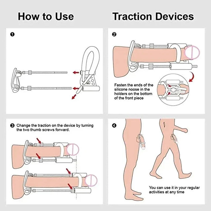 Men's health discreet traction device, offering natural growth solutions and improved sexual performance.