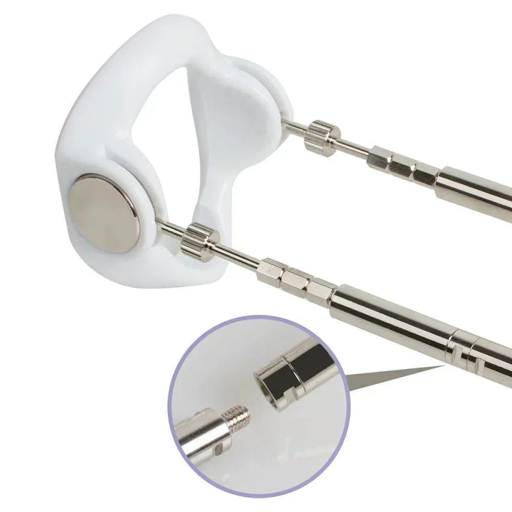 Discreet traction device for men, promoting natural growth and enhancing sexual wellness at home.