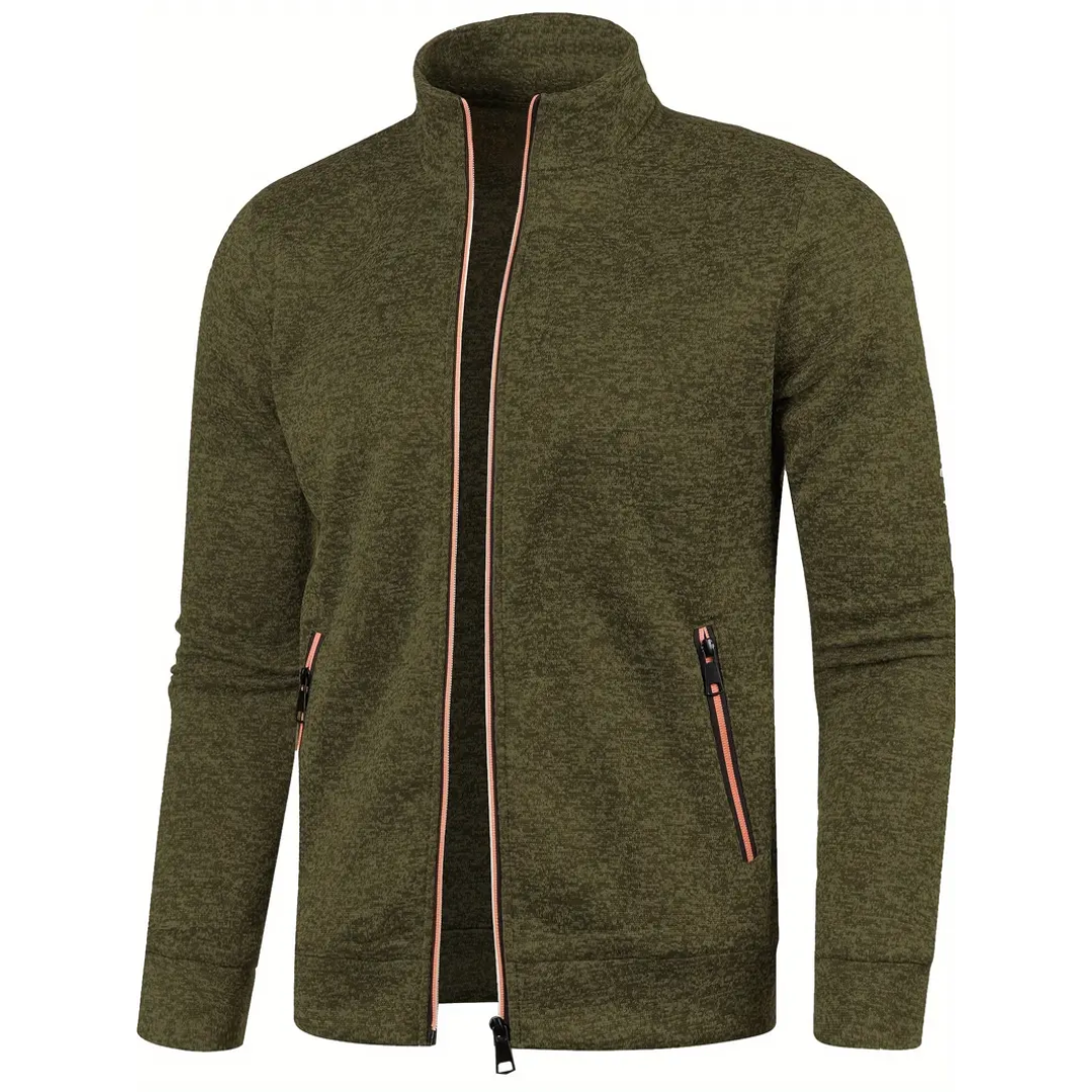 Lightweight men's performance jacket with full zip, ideal for training & active lifestyle comfort.