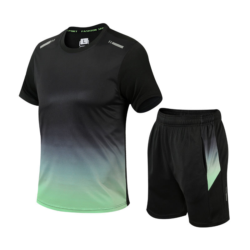Athletic men's jogger set: lightweight workout jacket and matching performance pants for training & casual wear.
