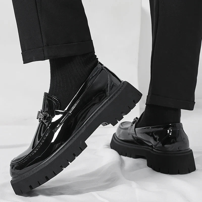 Professional men's polished dress loafers, designed for a sharp look in business casual or formal settings.