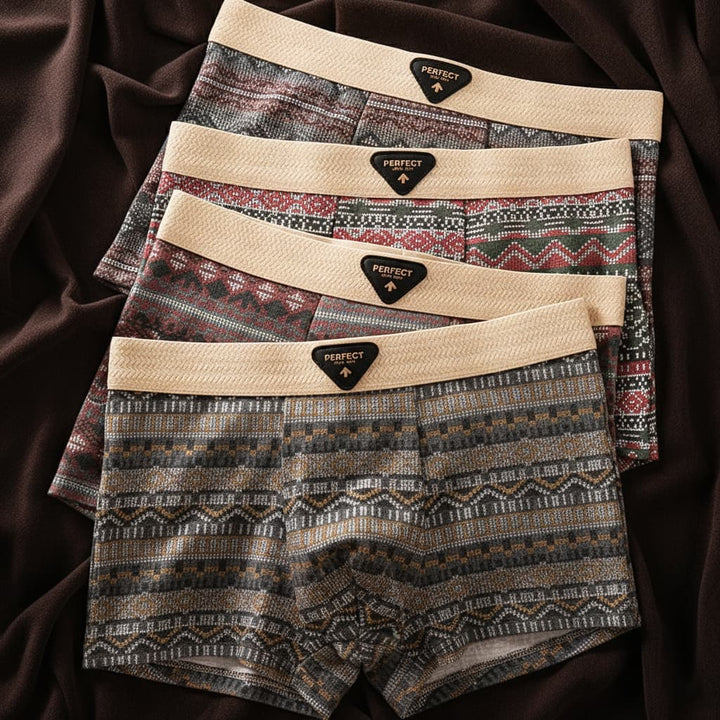 Men's Porter Retro Cotton Boxer Briefs, comfortable & breathable organic cotton underwear with support.
