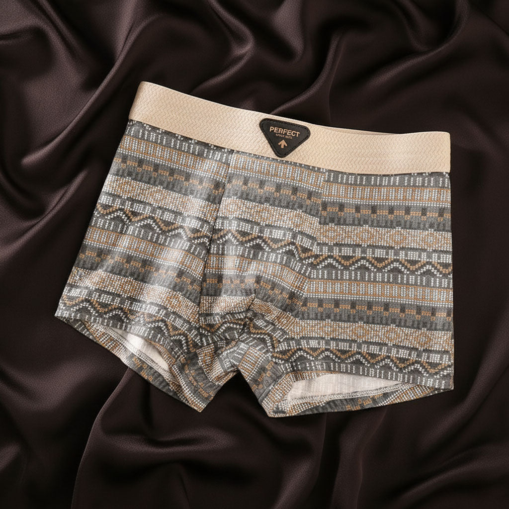 Porter men's underwear: retro organic cotton boxer briefs offering excellent support & breathable comfort.