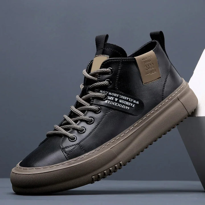 Man wearing stylish Men's Premium Everyday Comfort Sneakers, perfect for walking, everyday & casual fashion.