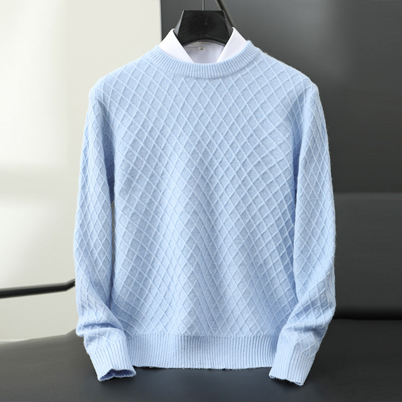 Men's premium knit crewneck sweater, perfect for everyday comfort and fall/winter style.
