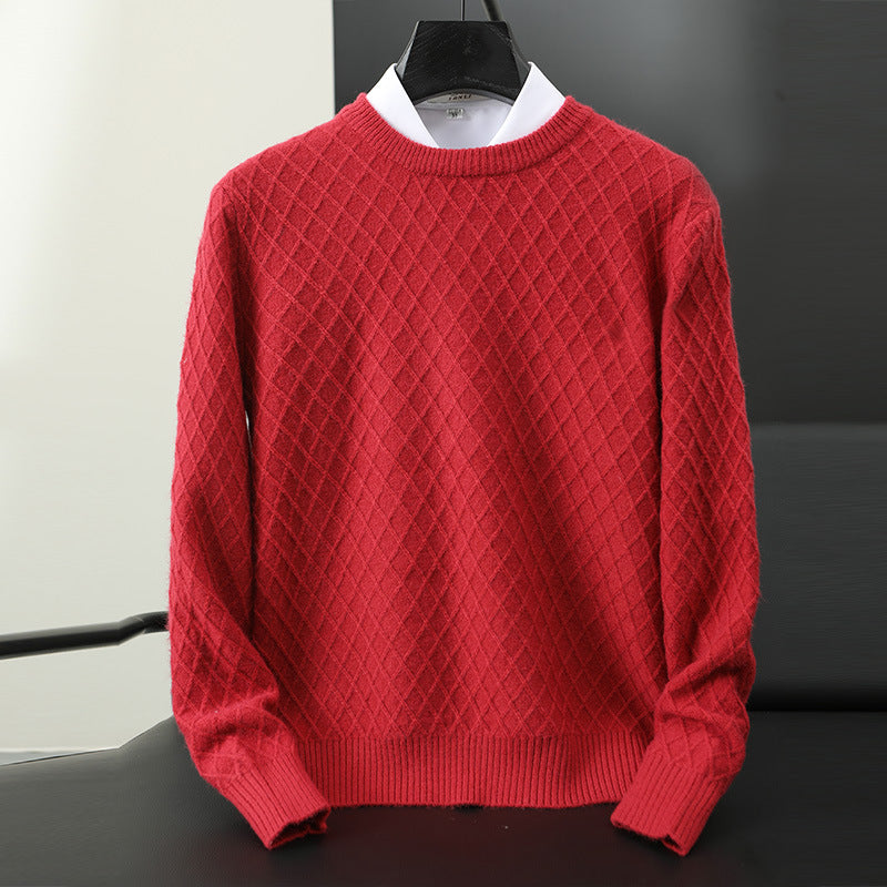 Stylish men's classic premium knit crewneck sweater, perfect for a comfortable, modern fit.