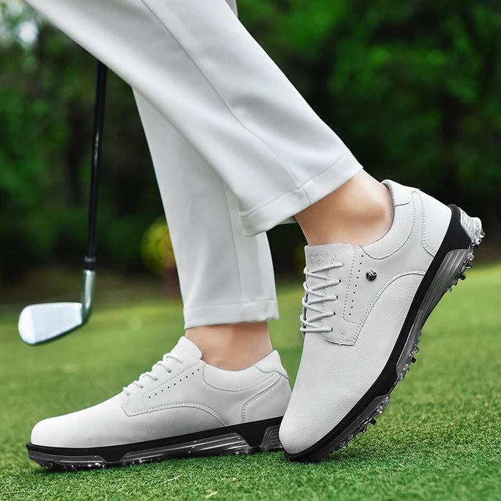 Men's performance golf shoes, designed for comfort, stability, and reliable grip on the fairway.