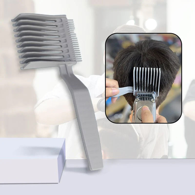 Ergonomic black hair comb for men's professional hair styling and precise blending