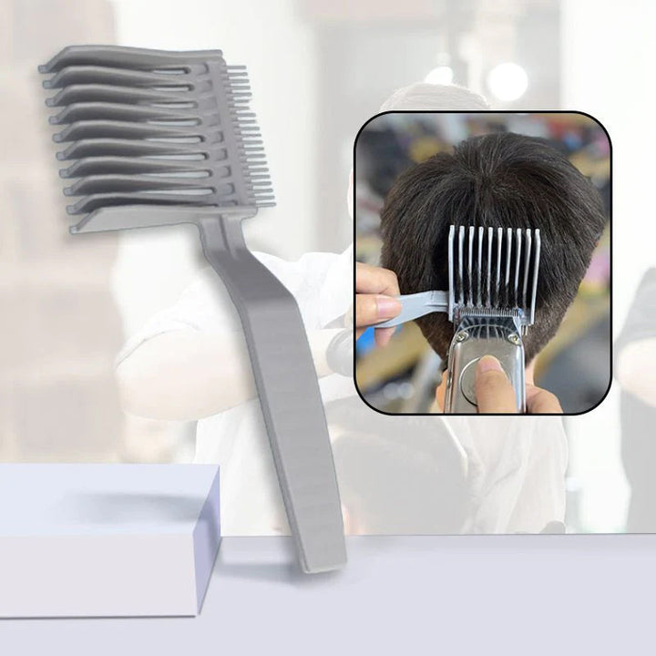 Ergonomic black hair comb for men's professional hair styling and precise blending