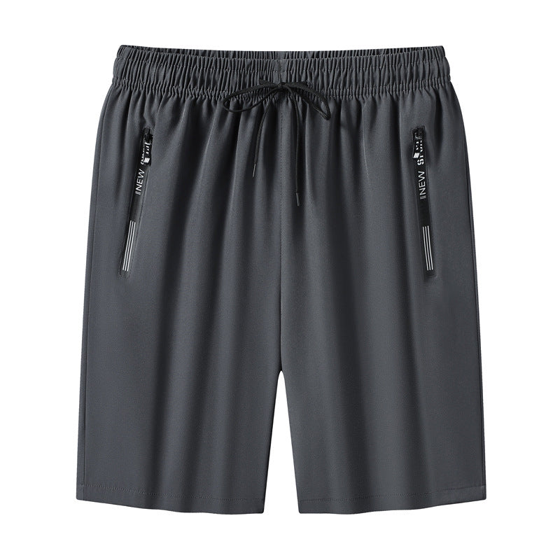 Close-up of stitching on men's quick dry athletic shorts, ensuring durability and quality construction.