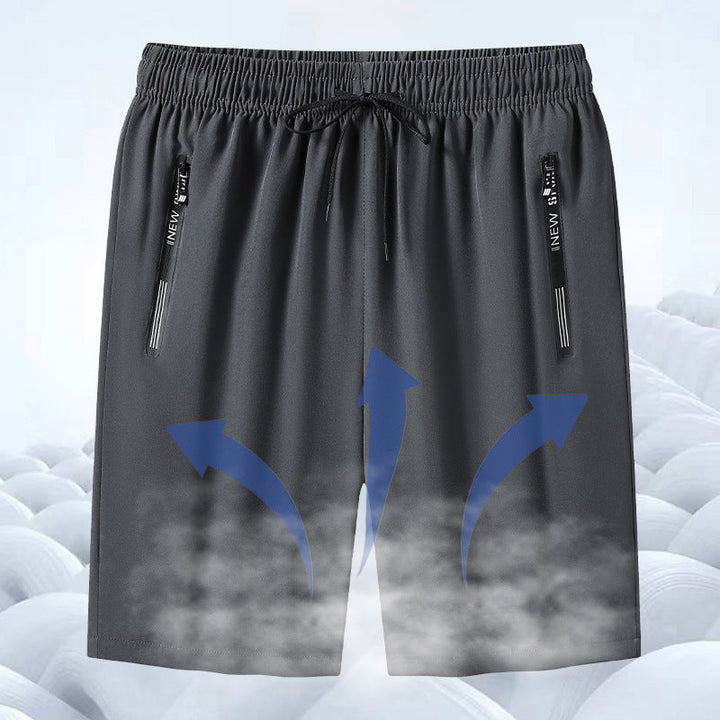 Detail of a discreet pocket on men's quick dry shorts, practical for carrying small essentials.