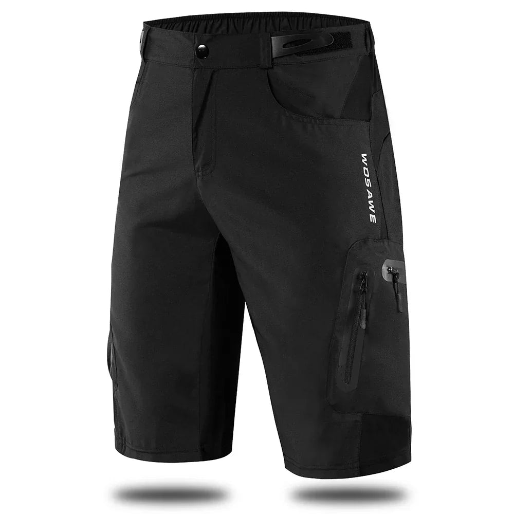 Men's quick-dry cycling shorts feature gel pad for enhanced comfort on long trail rides. Padded bike gear.