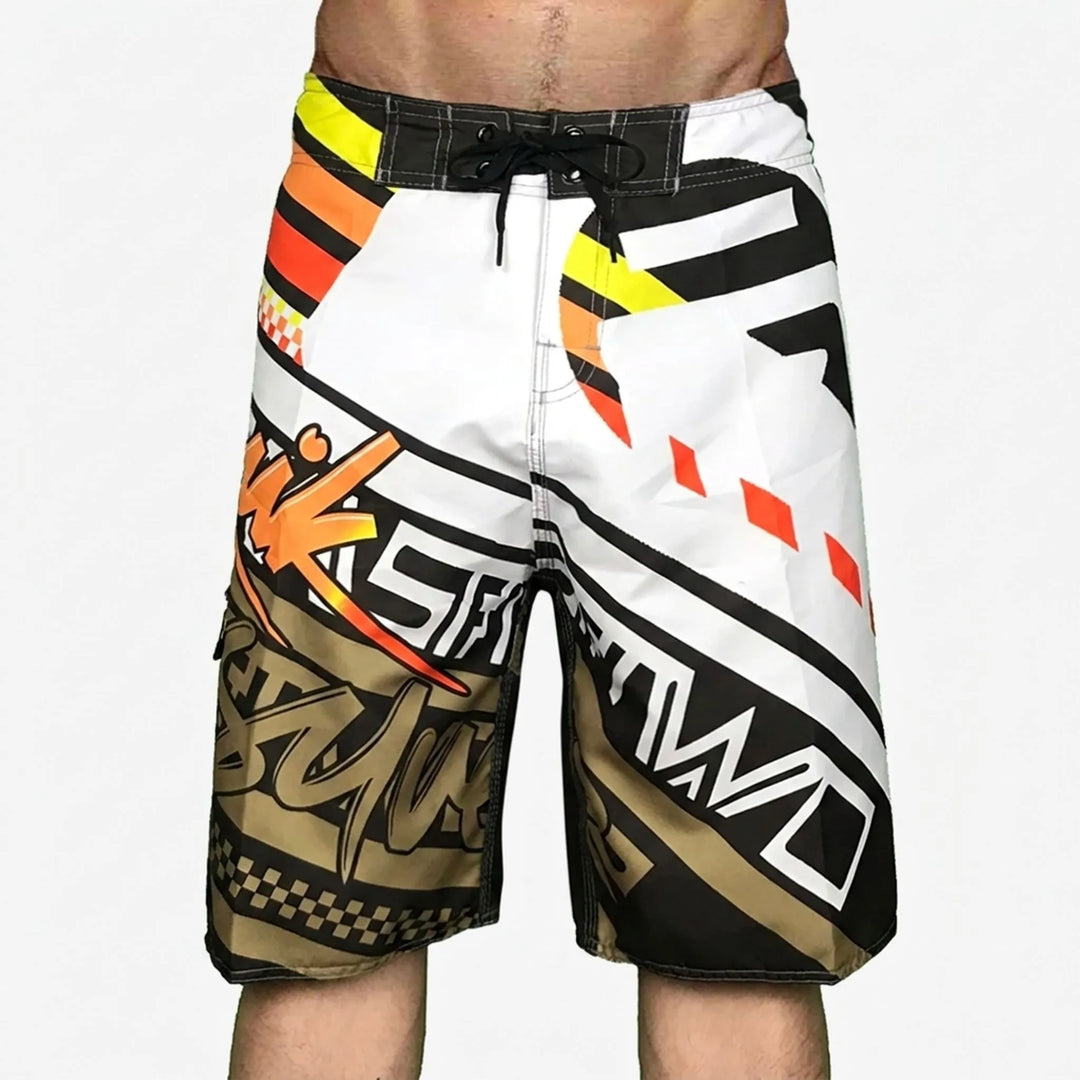 Fast-drying men's printed swim shorts, ultimate quick-dry swimwear for beach, pool & water sports.