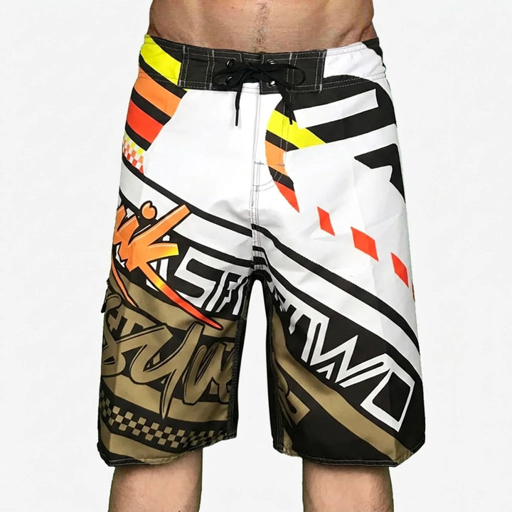 Fast-drying men's printed swim shorts, ultimate quick-dry swimwear for beach, pool & water sports.