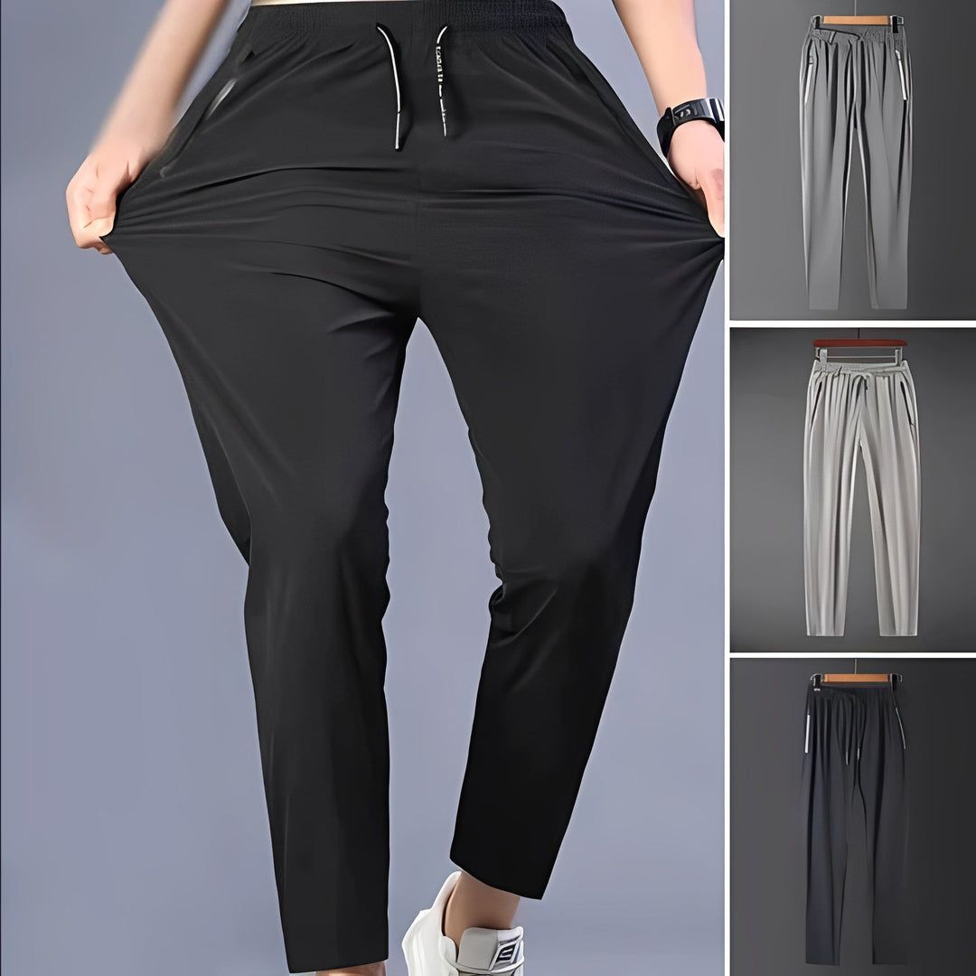 Durable men's quick-dry stretch hiking pants with multiple cargo pockets for outdoor adventures.