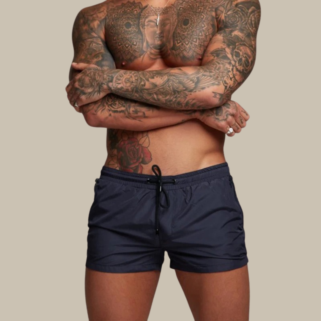 Men's quick-dry stretch swimwear, excellent beach shorts for active comfort & summer vacation.