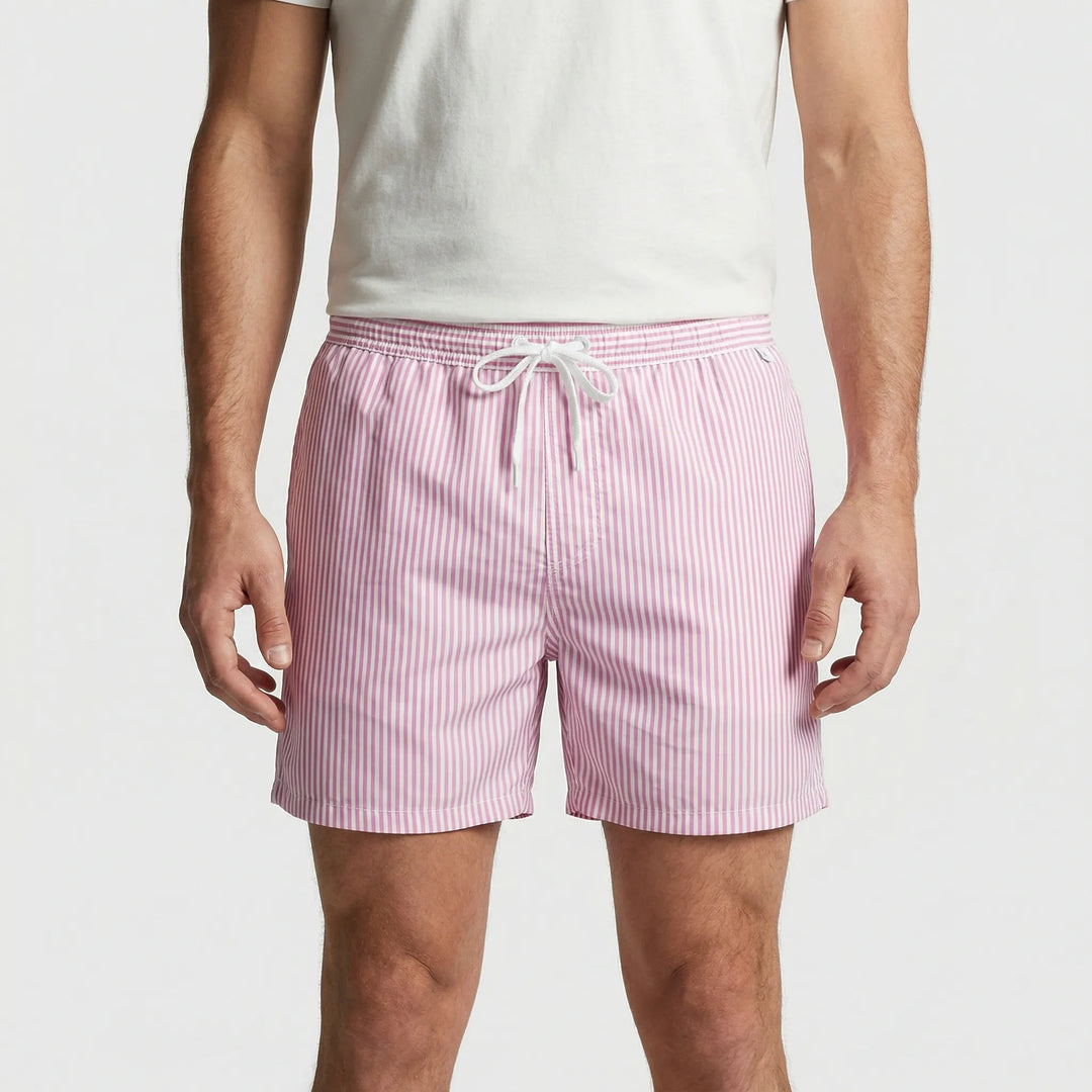 Athletic quick-dry men's swim shorts, great for beach & resort wear.