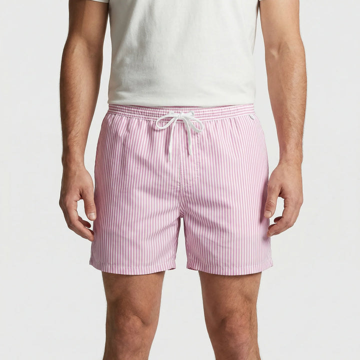 Athletic quick-dry men's swim shorts, great for beach & resort wear.