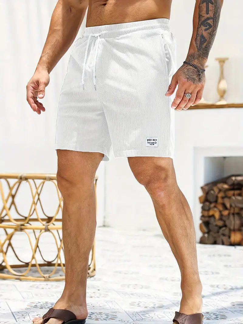 Men's vacation-ready quick-dry swim shorts. Casual, multi-color, ideal for beach & pool fashion.