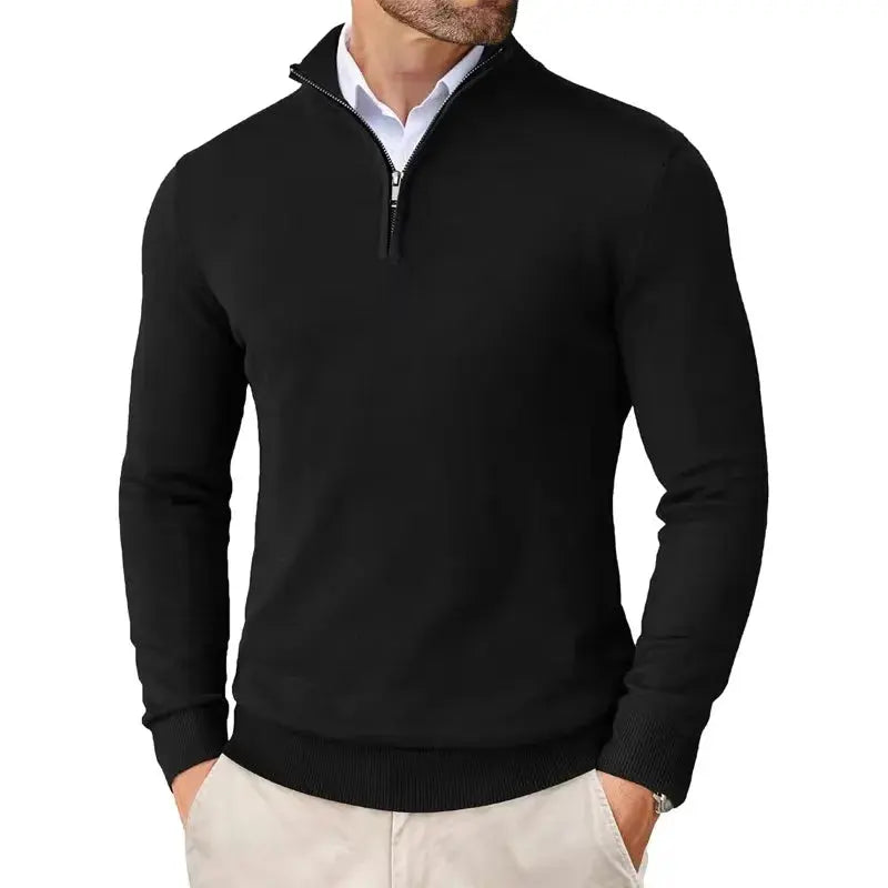 Refined men's half-zip sweater, perfect for a classic casual wear and sophisticated style.