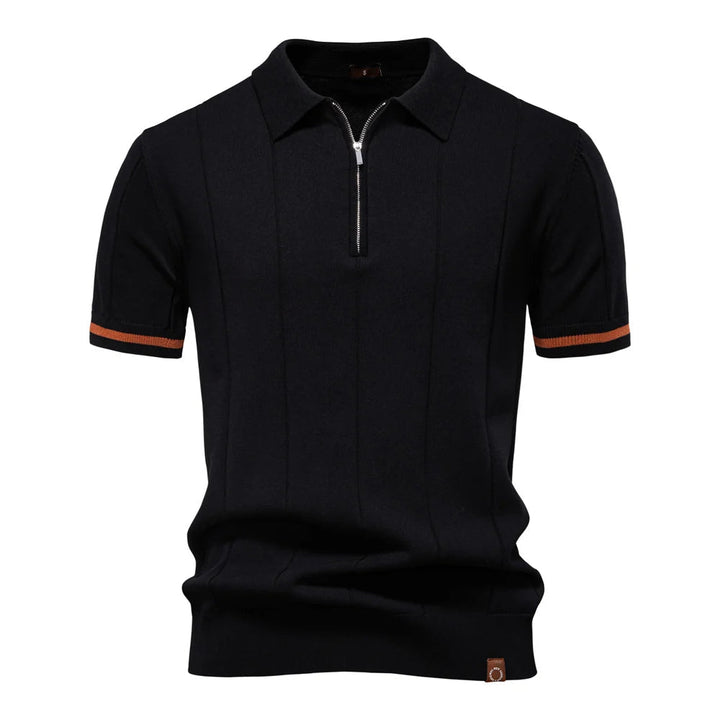 Versatile men's quarter-zip polo shirt, a timeless smart casual top for daily fashion & comfort.