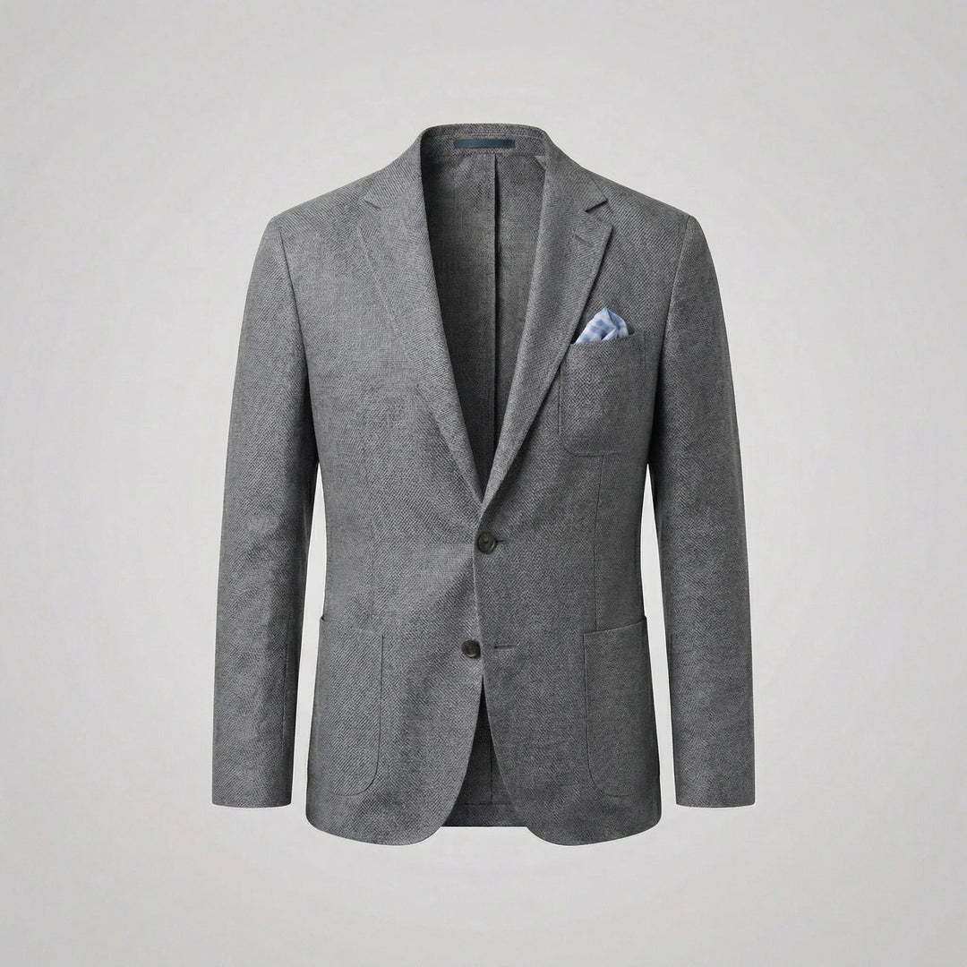 Men's seasonal relaxed fit blazer jacket. Smart casual lightweight outerwear.